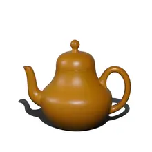 宜兴製 全手作 中古黄金皺皮 赤泥 朱泥急須【100cc・功夫茶用】