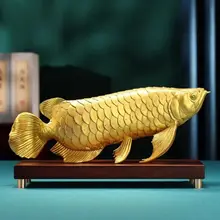 金色の真鍮製ドラゴンフィッシュ置物【店舗・オフィス装飾用】