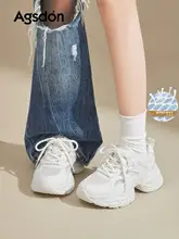 通気性メッシュの厚底スニーカー【白・カジュアル・女性用・快適な履き心地】