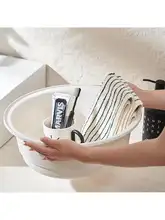 ダイナミックデザインの洗面器【プラスチック製・耐久性・家庭用・学生寮・ベビーバス・洗濯・足浴用】