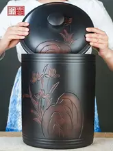紫陶製保存用茶缶【密閉タイプ・普洱茶用・湿気防止】