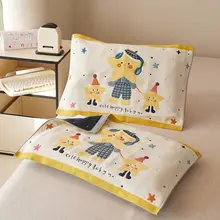 可愛い子供用全棉四層ガーゼ枕巾【極上の柔らかさ・赤ちゃん用・洗面器付き】（セットアップ対応）