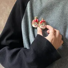 可愛いウールフェルト動物キャラクター ブローチ【秋冬用・バックパックやコートに最適】