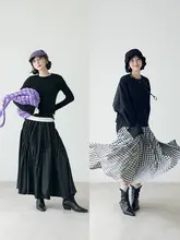 高腰不規則デザインスカート【女性用・シンプルで洗練された秋の新作】