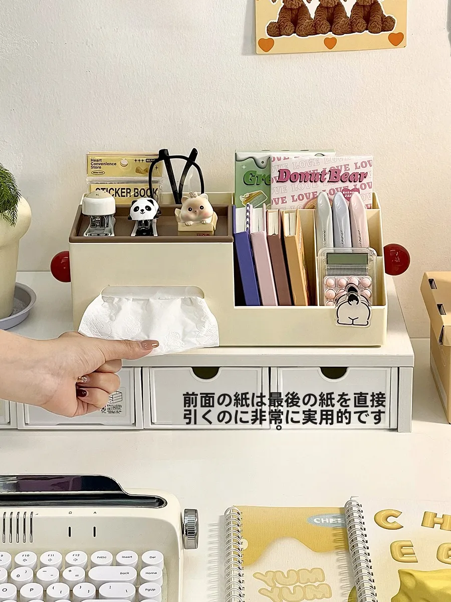 デスク周りの整理が楽しくなる！かわいいカートン型ティッシュボックス＆ペン立ては、どんなシーンで活躍するの？