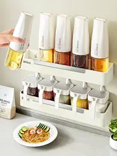 キッチン用調味料ボックス収納ラックセット【密閉塩容器・油瓶・スパイス瓶付き】