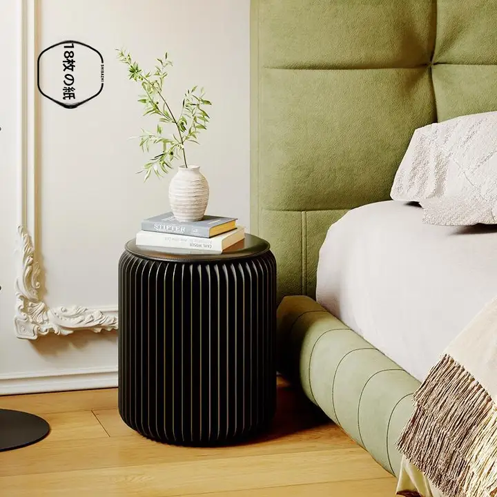 十八紙 金辺付き折りたたみミニスツール【円形・一人用・簡易スツール・靴替え用】