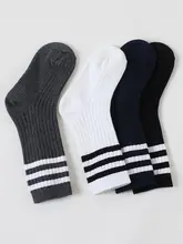 子供用ソックス【三本ライン・カラフルサメパンツに合わせて・春秋用・コットン】