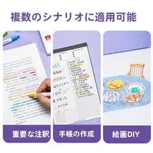 蛍光ペン 両頭 重ね塗り マカロンカラー 淡色 学生用 斜めカット 丸芯 2線幅 手帳 デコ DIY 「deli」