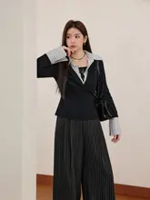 レディース 大きいサイズレース切替トップス【細見えストレートパンツ・春用・高級感】（セットアップ対応）