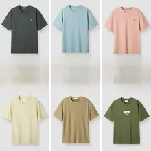 夏の新作アイスシルク涼感半袖Tシャツメンズ