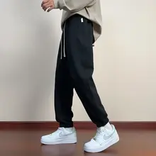 春用 メンズワイドフィットスウェットパンツ【黒・裾リブ・スタイル】