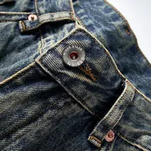 デニムパンツ メンズ ストレート ルーズ ダメージ加工 ウォッシュ加工 アメカジ ヴィンテージ ストリート マッドカラー 秋 大きいサイズ