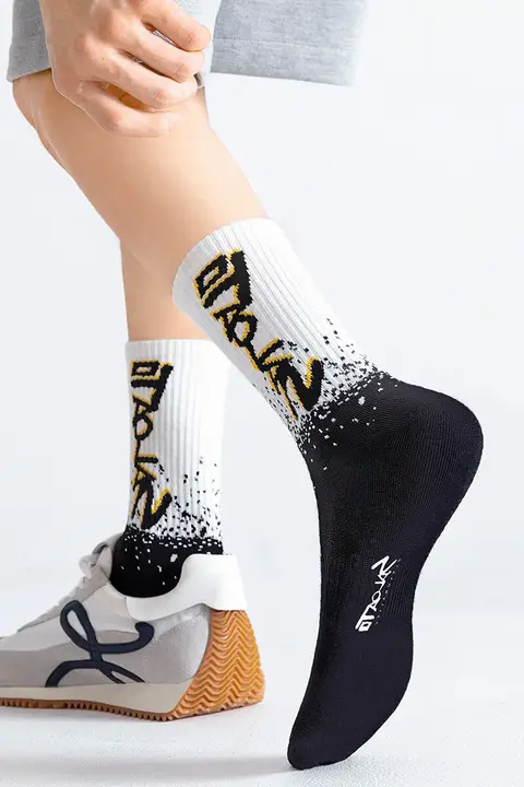 男性用中筒コットンソックス【防臭・吸汗・春夏用・バスケットボール・カジュアル】