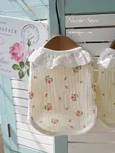夏用コットン製猫用ノースリーブカーディガン【花柄・ペット用・薄手・UVカット】
