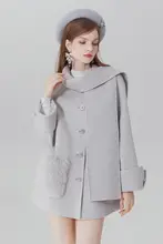 秋冬用のオルタナティブスタイルのダブルフェイスウールコート【月雾灰・囲みデザイン】