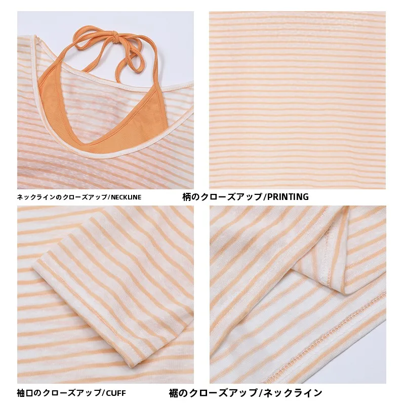 「tシャツ ロンt 重ね着 レディース」で失敗しない着こなしは？多巴胺オレンジストライプTシャツのリアルな使い方