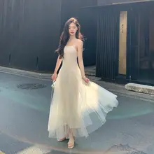 クラシックデザインのスリーブレスメッシュドレス【美しいウエストシェイプ・ロングスタイル】
