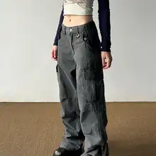 STUBBORNLIFE ヴィンテージ風ユニセックスカジュアルカーゴパンツ【多ポケット・ストレート・ルーズフィット】