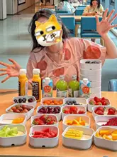 白色密胺製の四方ボックス【ホテル用・フルーツビュッフェ・海鮮用・小火鍋食器】