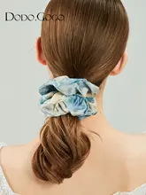 シュシュ レディース 韓国風 プリント 大きめヘアゴム ポニーテール ヘアアクセサリー「DODOGOGO」