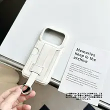 スマホケース レザー 無地 シンプル リストストラップ カード収納 耐衝撃 上品 iPhone 18/17/16/15/14 Pro Max対応「HEYYEH」
