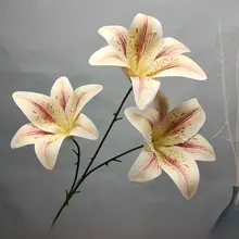 3D大花ユリの造花【ウェディング用・高級装飾・3本セット】