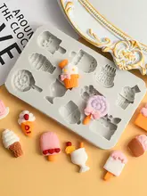 アイスクリーム型 チョコレートモールド【ハート形・ドーナツ・ポップキャンディ・フリル付き】