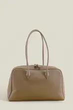 大容量 本革トートバッグ【牛革・ボウリングスタイル・ショルダーバッグ・通勤用】