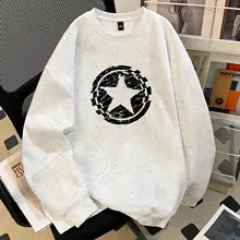 春秋用 長袖 メンズカジュアルウェア【重厚なワックス染め・クルーネック・アメリカンスタイル・ゆったりシルエット】