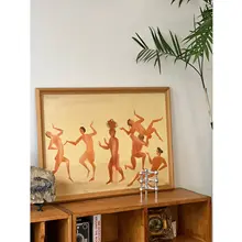 アンドレのワインの神の舞 中古風モダンアート装飾画【リビング・ダイニング用・木製】