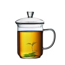 ガラス茶筒 オフィス 高ホウ硅酸 耐熱 水杯 茶を入れるため