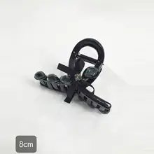 クリスタルリボンデザインの中型シュシュ【韓国スタイル・後頭部用】