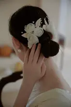 麗しい花のデザイン ヴィンテージスタイル新婦撮影用ヘッドドレス【屋外ウエディング用】
