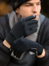 バイク用防寒防風防水男性用タッチスクリーングローブ【冬季・滑り止め・快適なフィット】