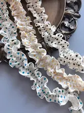 韓国輸入ドットプリーツコットンリネンレースDIY装飾品クリップ【ペット服用】