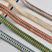 欧式フリルデザイン ソファスカート用生地【グレーオレンジ・3cm幅・クッション装飾】