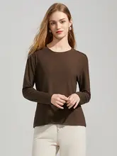 シンプルなデザインのレディース長袖Tシャツ【ラウンドネック・ゆったりフィット・春夏用】