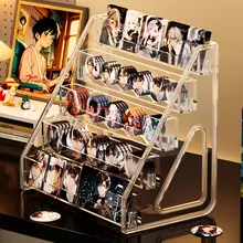 アクリル製 デスクトップ階段式展示スタンド【カード用・収納ボックス・マルチカラー】