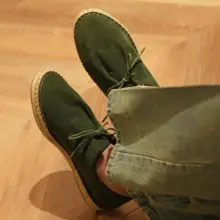 ZEYIMAKE メンズ夏用本革厚底エスパドリーユ【スリッポン・スエード・カジュアル】