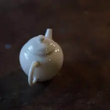 白磁壺 功夫茶用ポット 使用者/シナリオ:茶道 材質:デカ釉 スタイル:彫刻文様