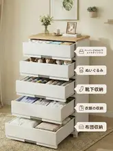 引き出し式収納キャビネット【家庭用・プラスチック製・壁寄せ・多段】