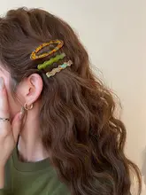 ヴィンテージ風アセテートヘアクリップ【サイドクリップ・前髪用・バンスクリップ】