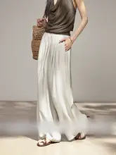 小柄な方向けのリネン素材 ゆったりシルエットのカジュアルパンツ【夏用・ストレート・女性用】