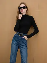 無縫一体型の三色ハイネックニットセーター【フィット感・秋冬用】