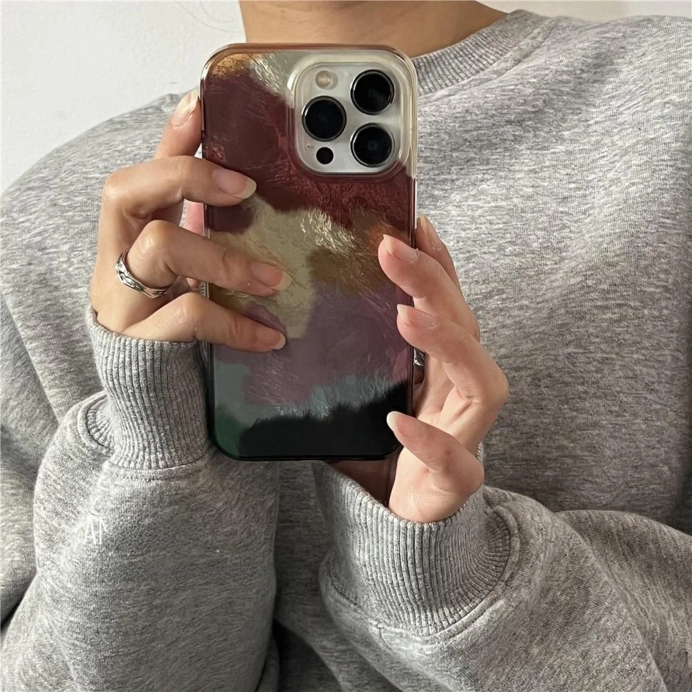 ANNACASE iPhone用秋冬デザインのソフトケース【全包型・防落下・スプラッシュカラー・トランスファーボディ】