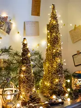クリスマスオーナメント タワー型ツリー ゴールド 蔓 アートオブジェ 高級感 ホテル ウィンドウディスプレイ インスタ映え