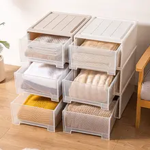 多層式プラスチック収納ボックス【透明・引き出し型・衣類整理用】