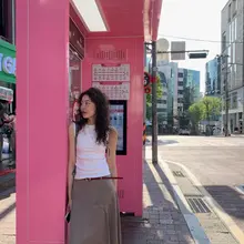 美式レトロ風アセテート不規則スリットミディスカート【夏用・デザイン性のあるおしゃれ】