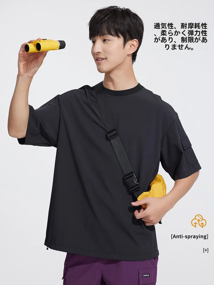 Camel メンズ半袖Tシャツ：アウトドア用軽量ゆったりデザインの通気性と快適性を実証